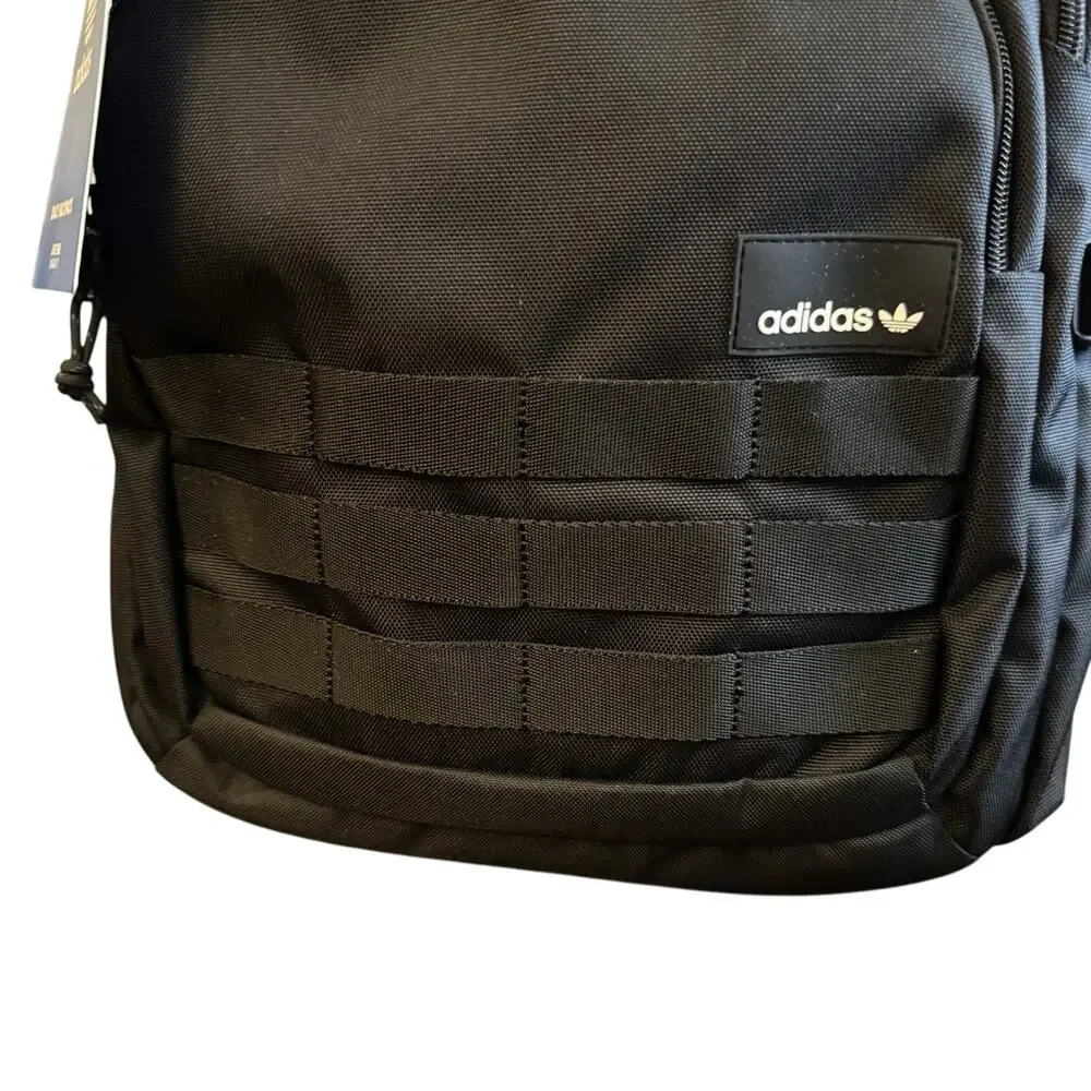 Adidas Originals Daily Backpack Black White Laptop Compartment school travel NWT